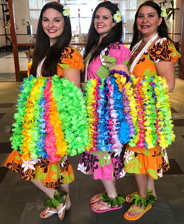 Flower Themed Hawaiian Hula Dancer Costume Set For Women And Girls